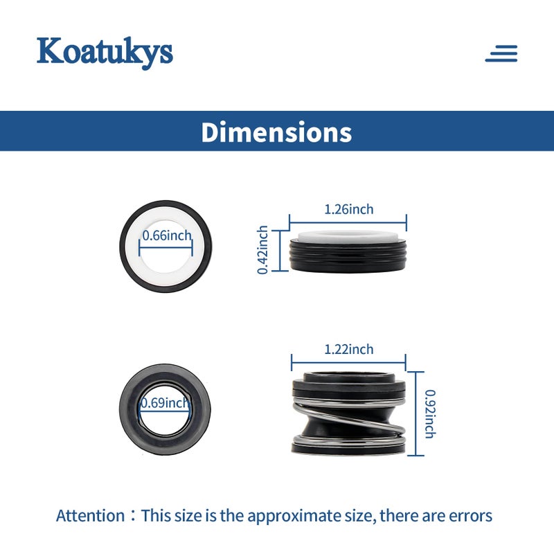 Koatukys SP3000X Shaft Seal Gaskets and O-Ring Kit for Hayward Super II Pool Pump Series with Diffuser  Lid Gasket  Housing Gasket and Shaft Seal Assembly SPX1600Z2 PS-201 - Image 3